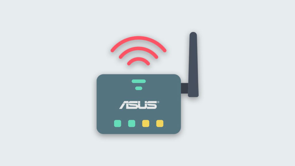 Ikon av nettverksrouter med ASUS logo